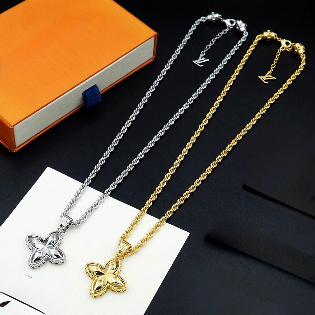 L gold necklace