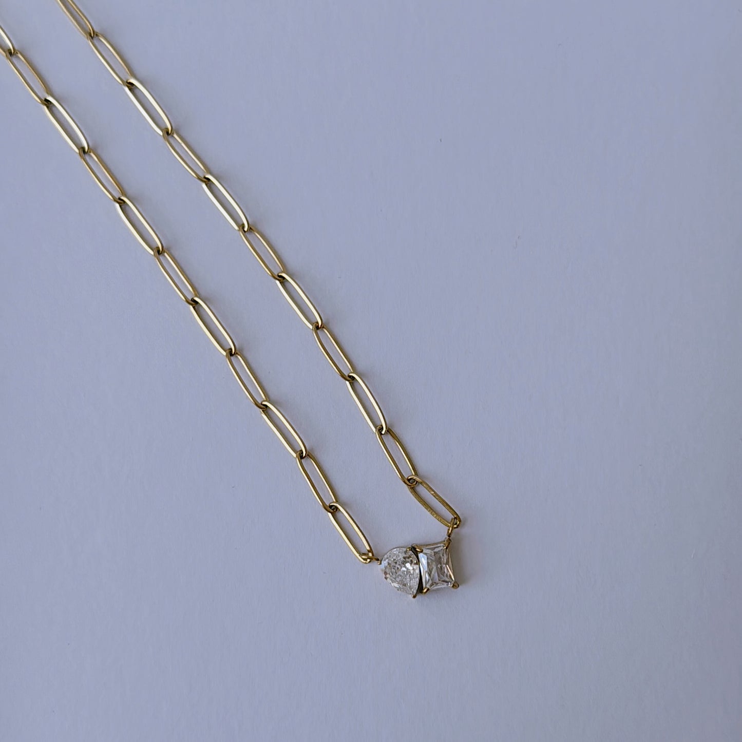 Princess cut necklace