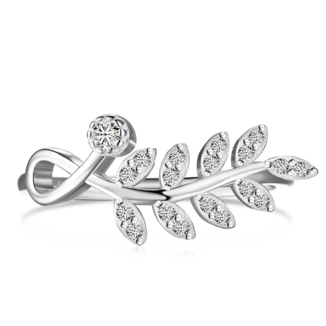 LEAVES CRYSTALS RING