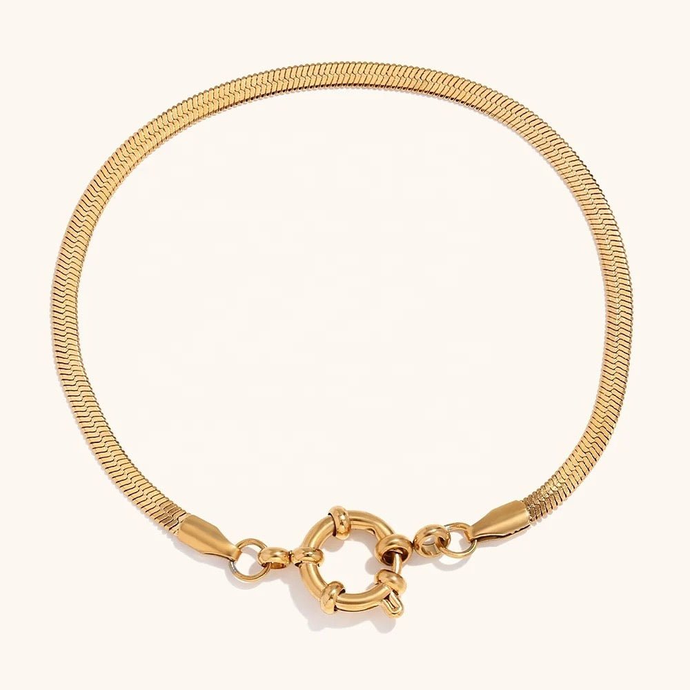 Flat snake chain bracelet