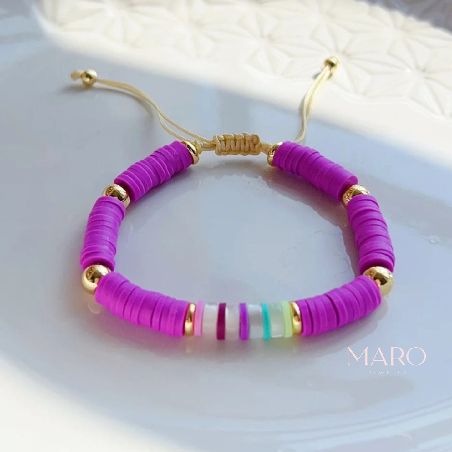 Clay beaded bracelet