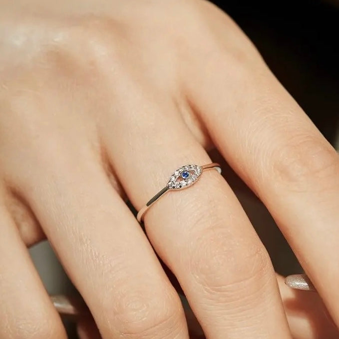 EVIL EYE SILVER RING
