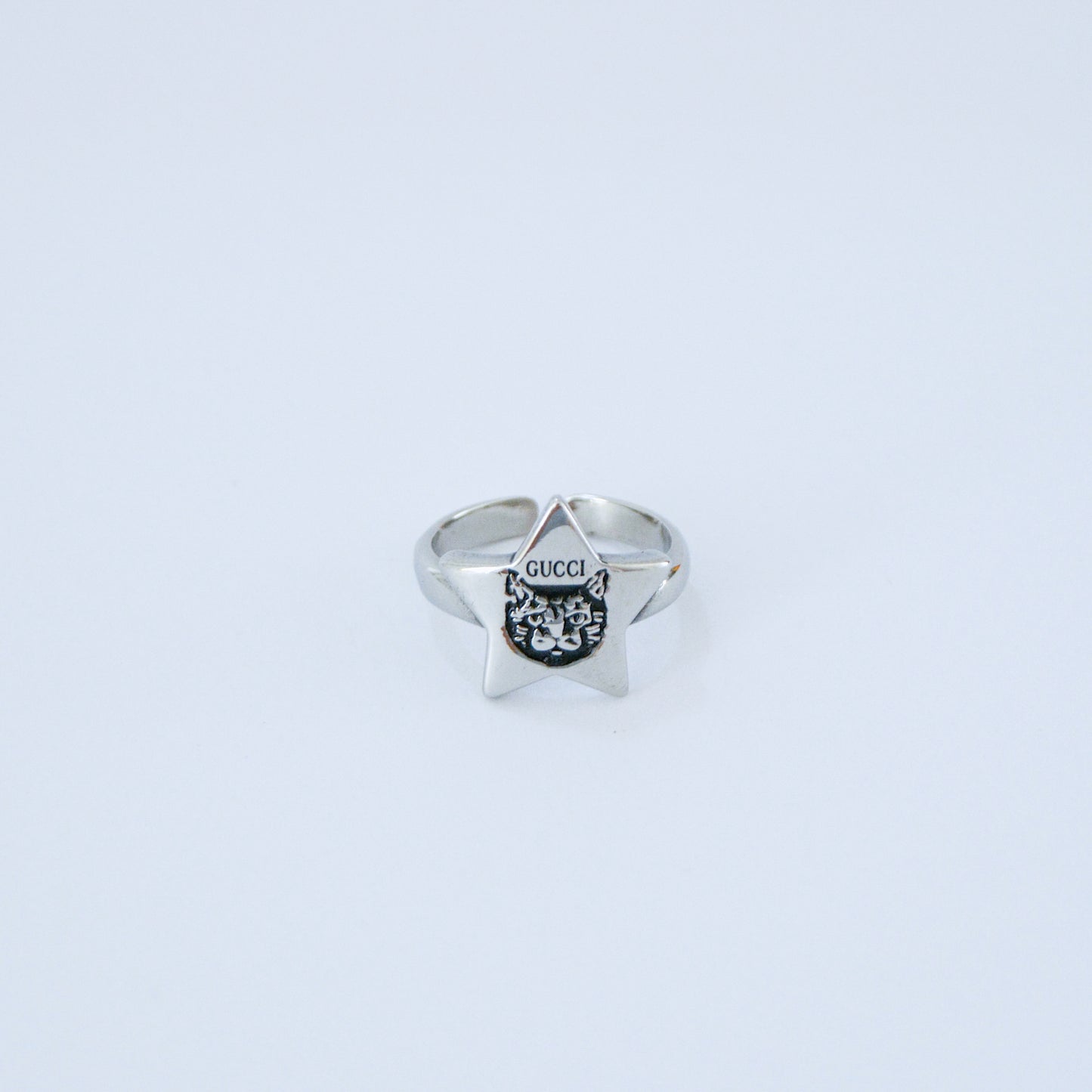 G silver ring