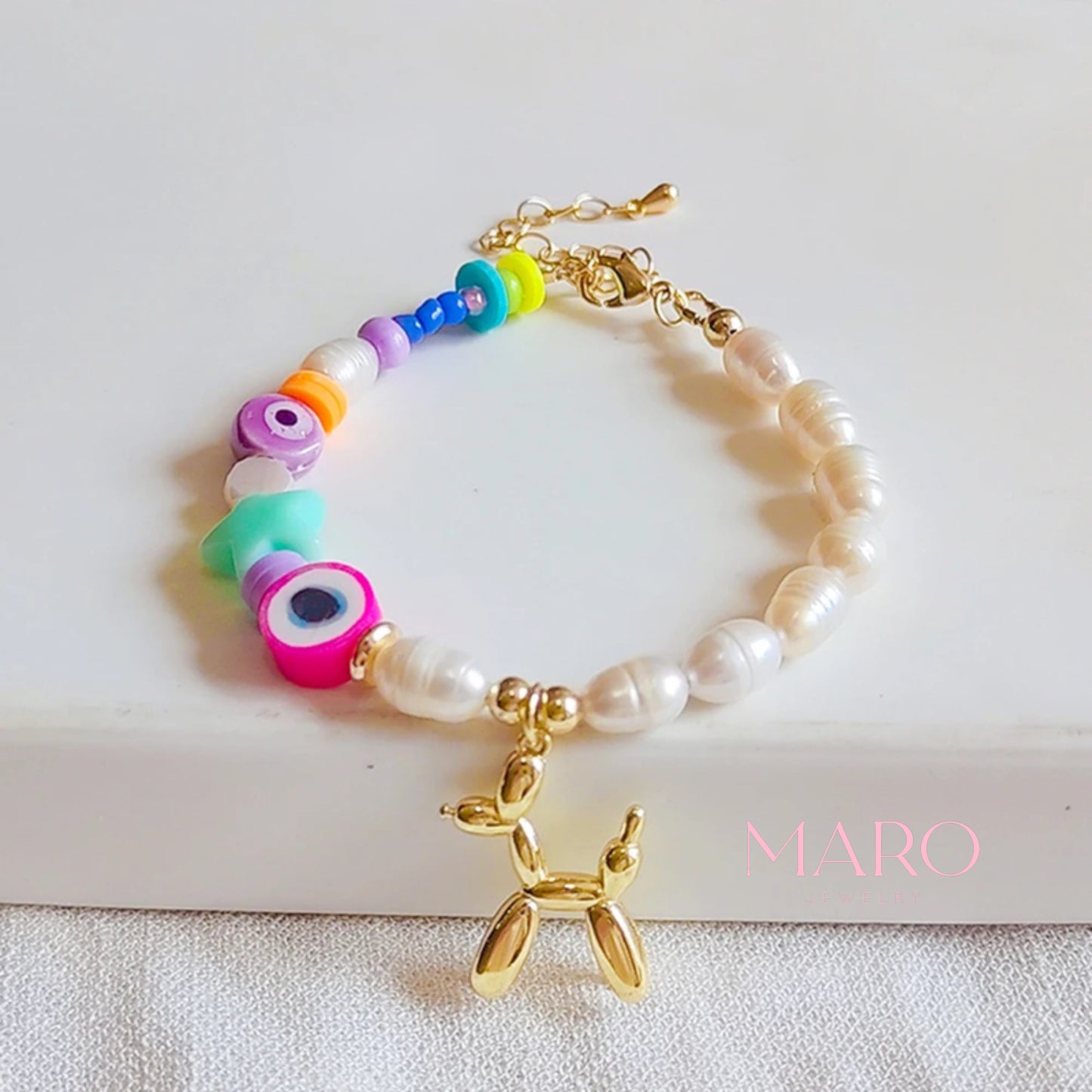 Balloon dog charm bracelet
