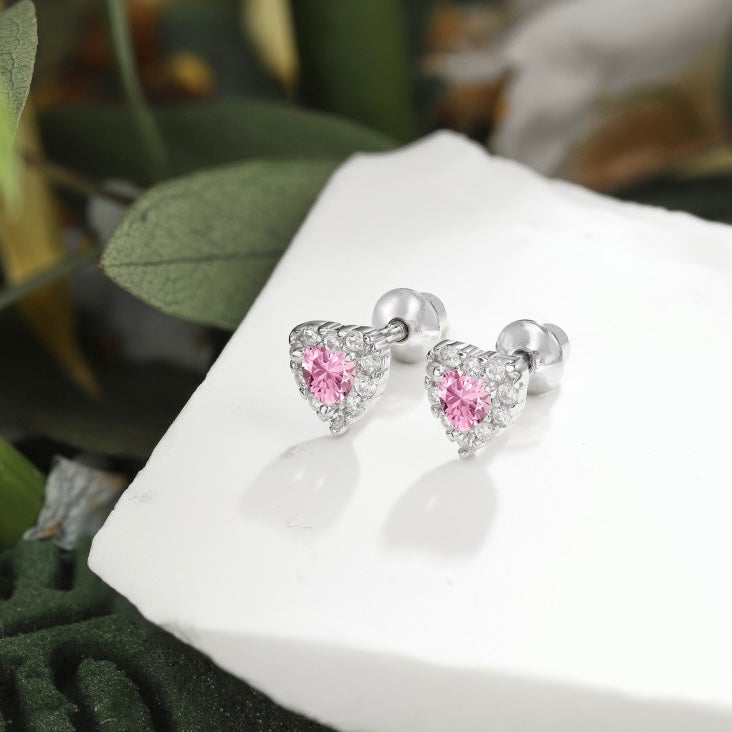 PINK HEART EARRRING