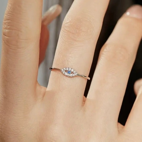 EVIL EYE SILVER RING