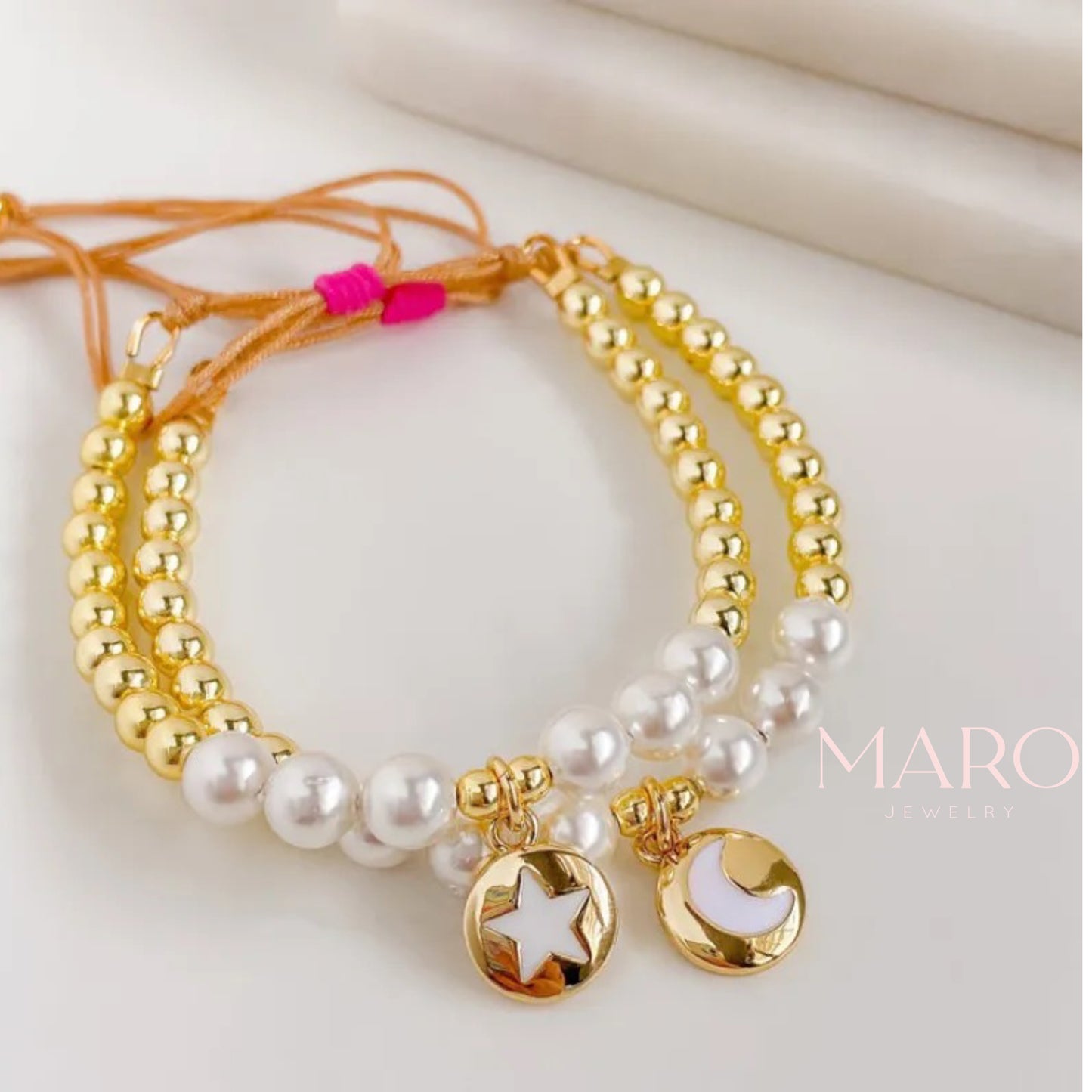 Pearl charm bracelet