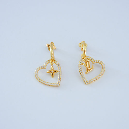 Heart gold earring