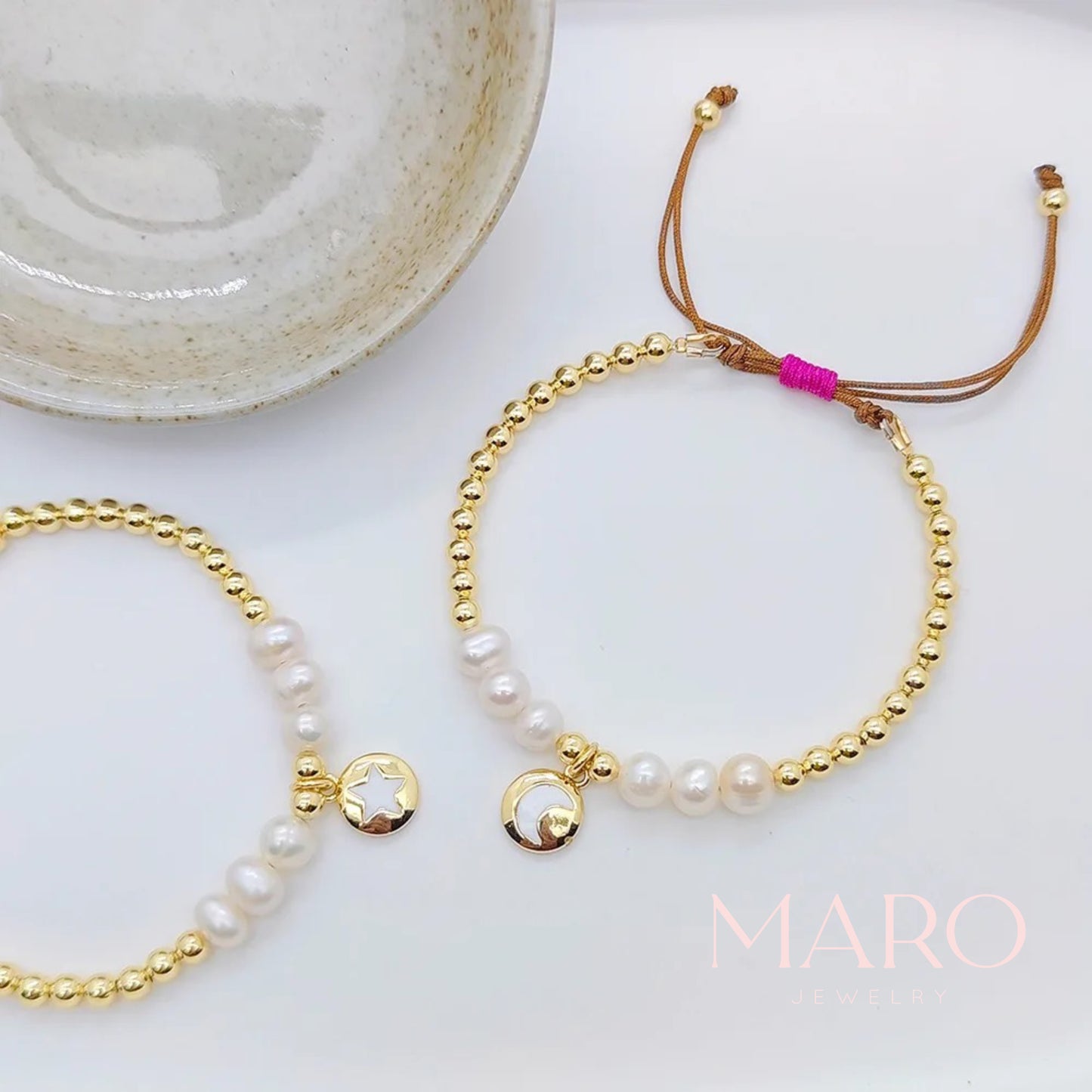 Pearl charm bracelet
