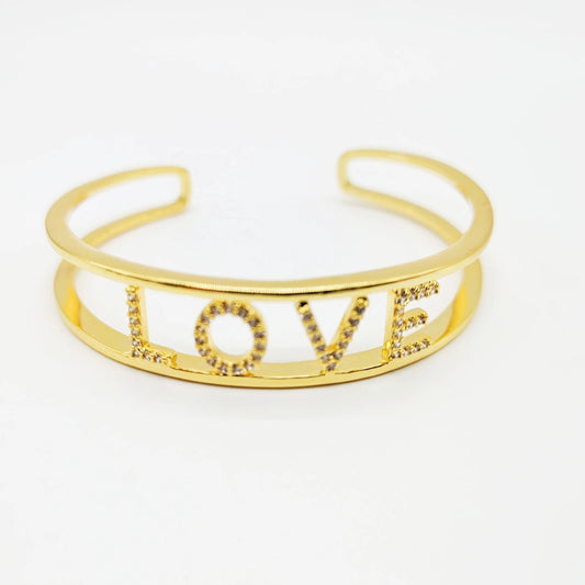 LOVE CRYSTAL BANGLE BRACELET
