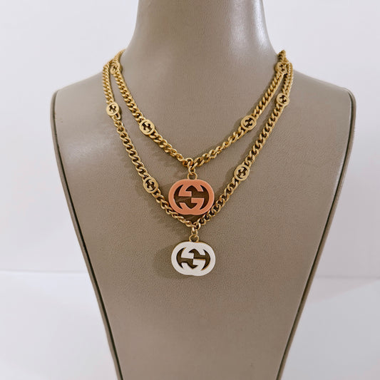 Logo gold necklace