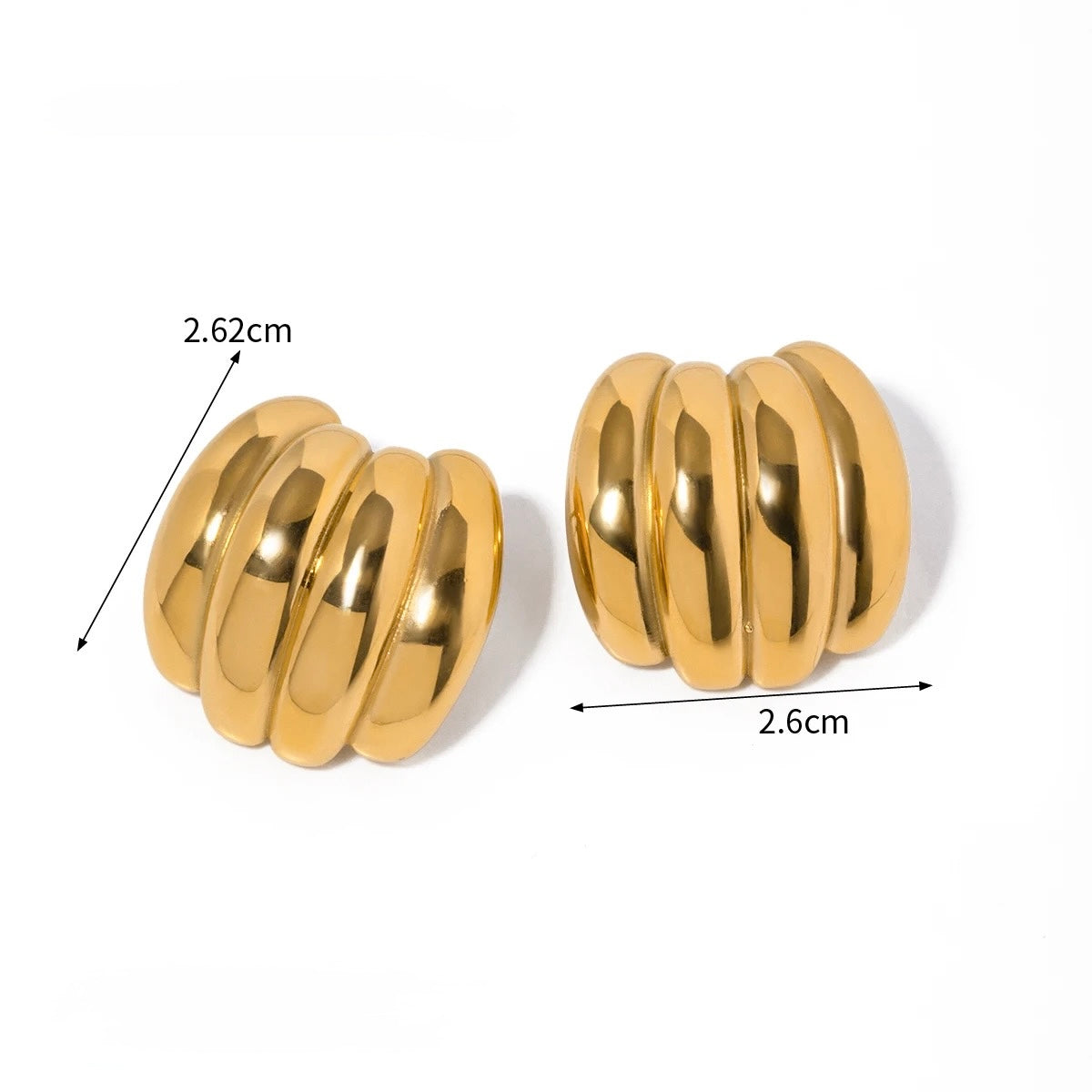 Gold stud earrings