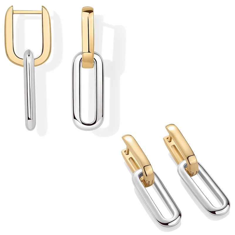 Duotone hoops Earrings - MARO JEWELRY