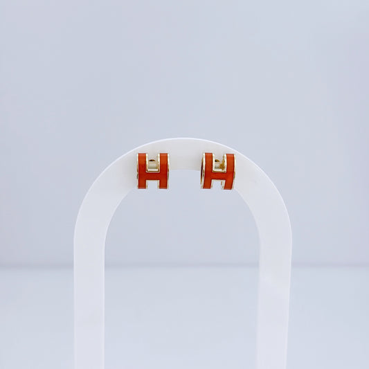 H Orange earring