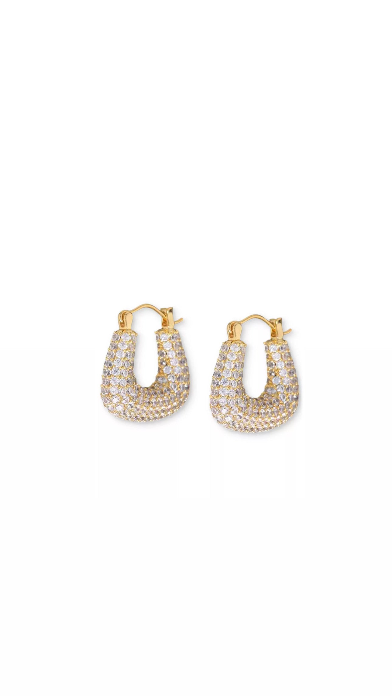 Gold Crystal Hoops