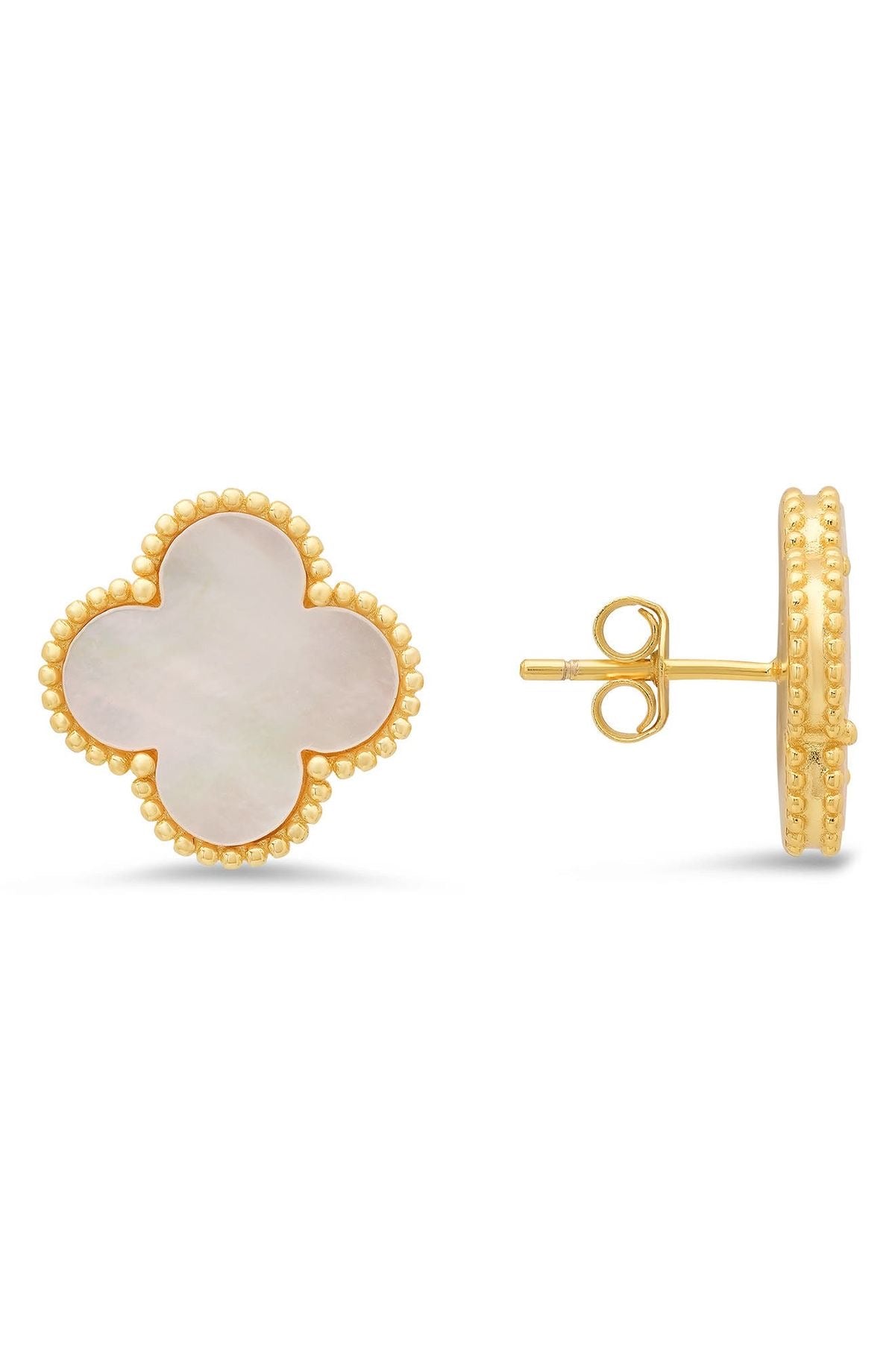 VC white pin earring