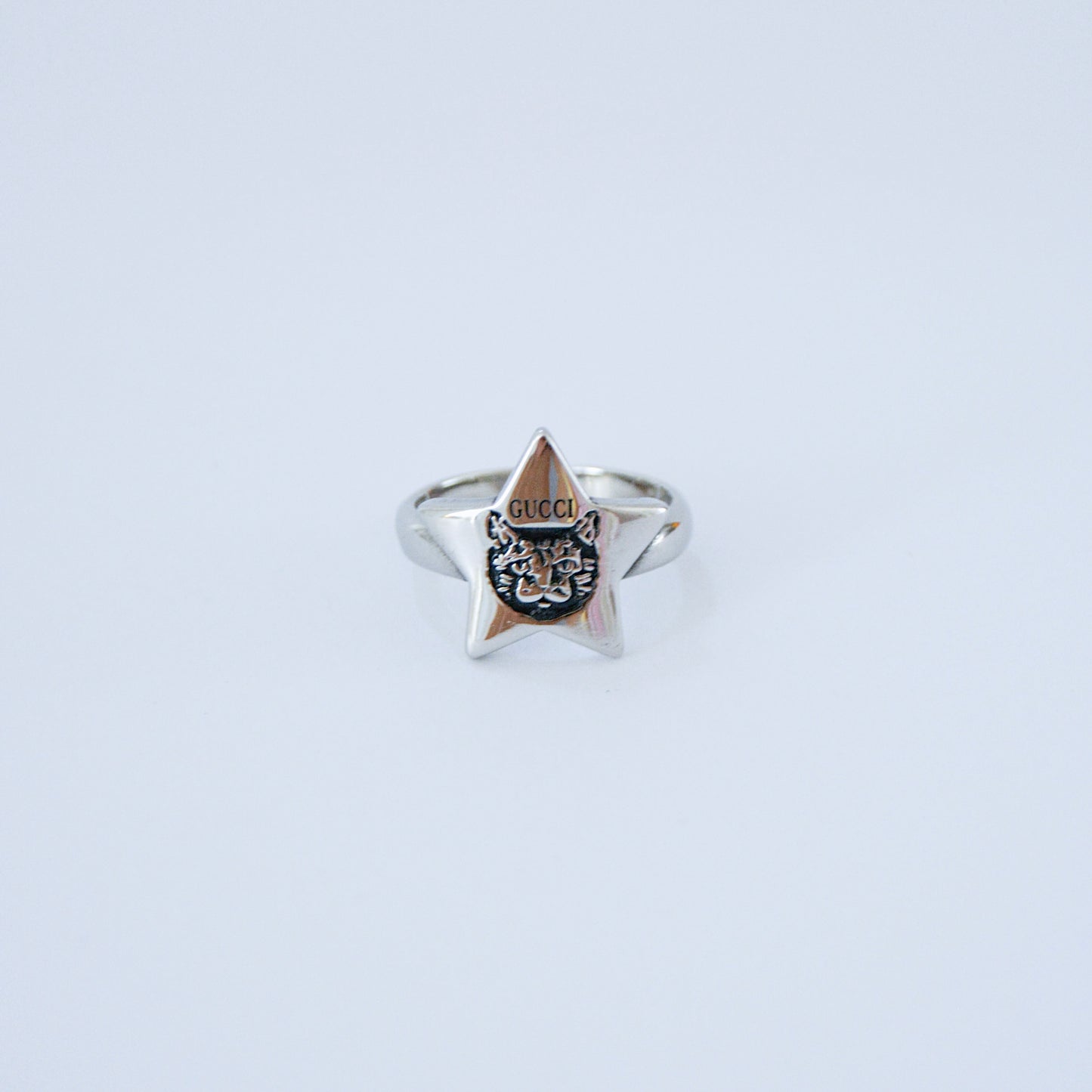 G silver ring