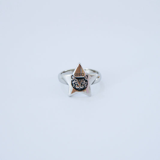 G silver ring