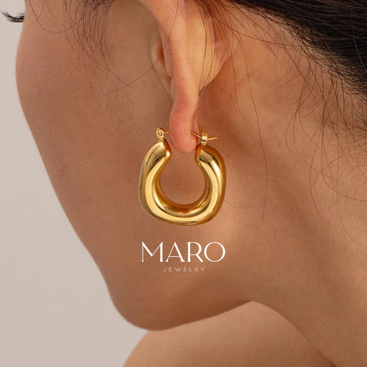 Chunky Hoop Earrings 💧