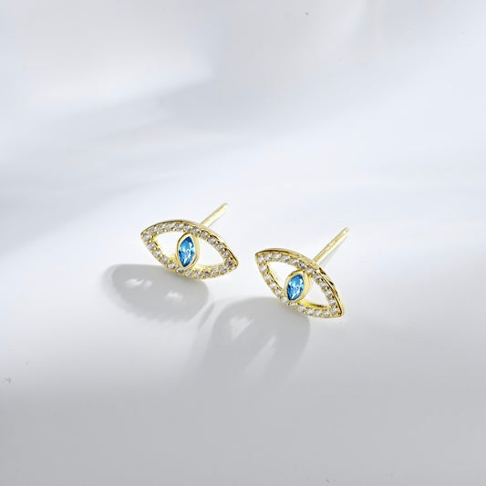 EVIL EYE GOLD EARRING