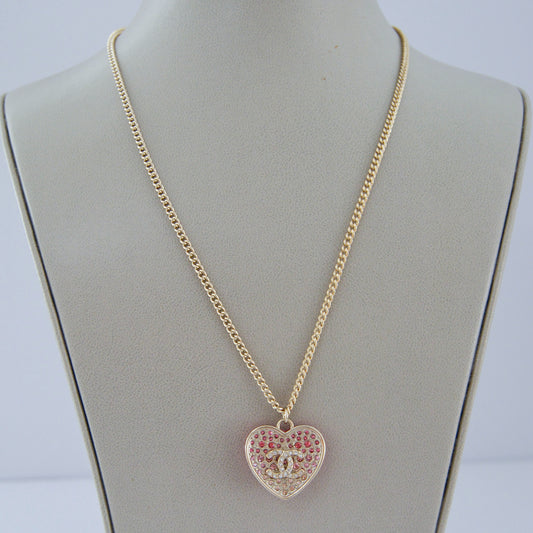 Pink heart necklace