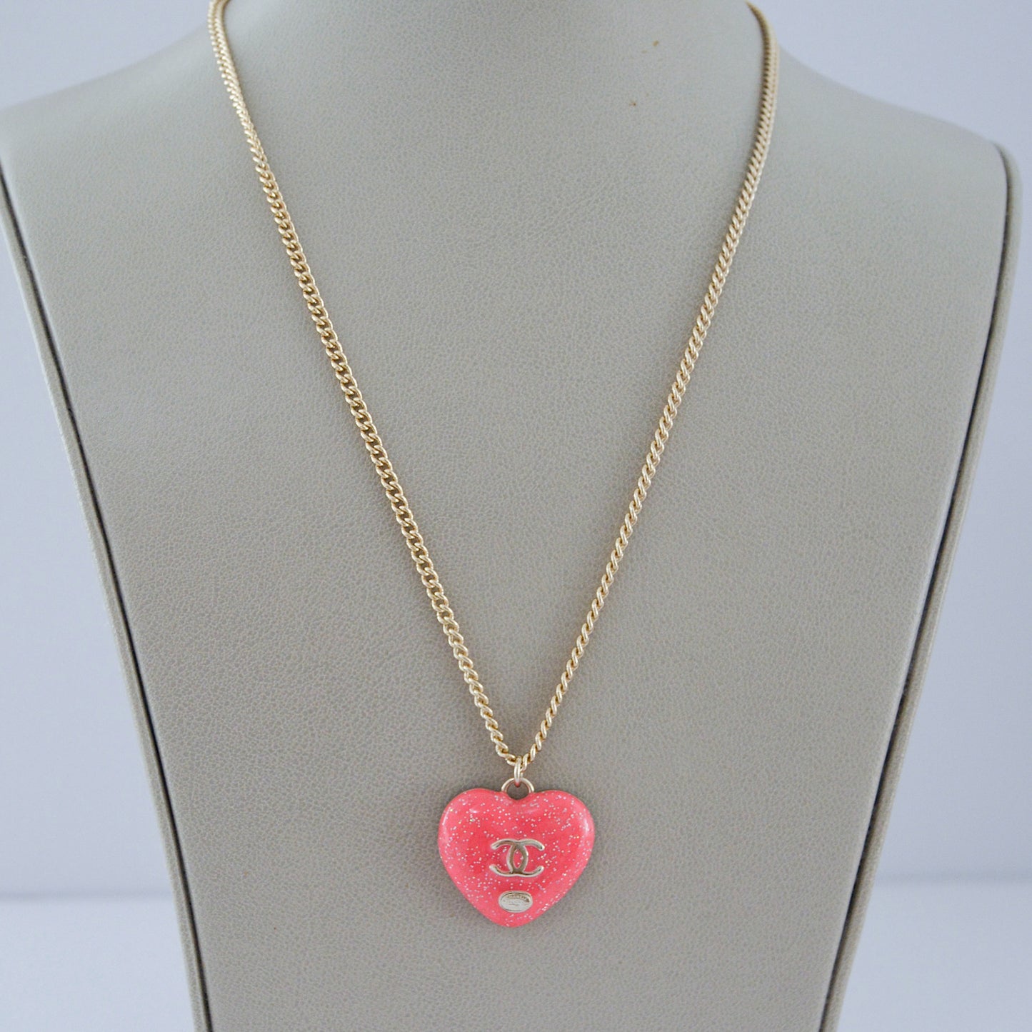 Pink heart necklace