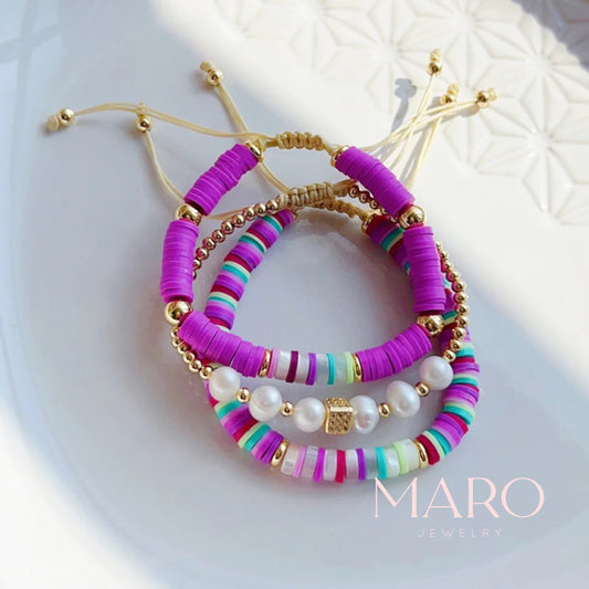 Clay beaded bracelet