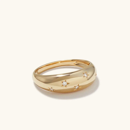 Star with crystals ring