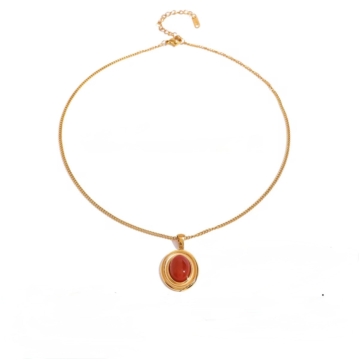 Oval red Agate necklace