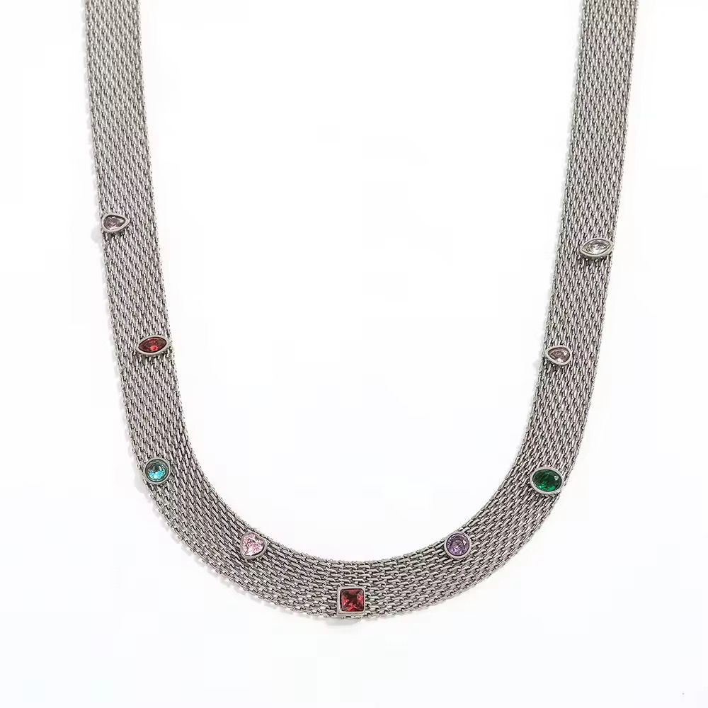 Colorful zircon necklace