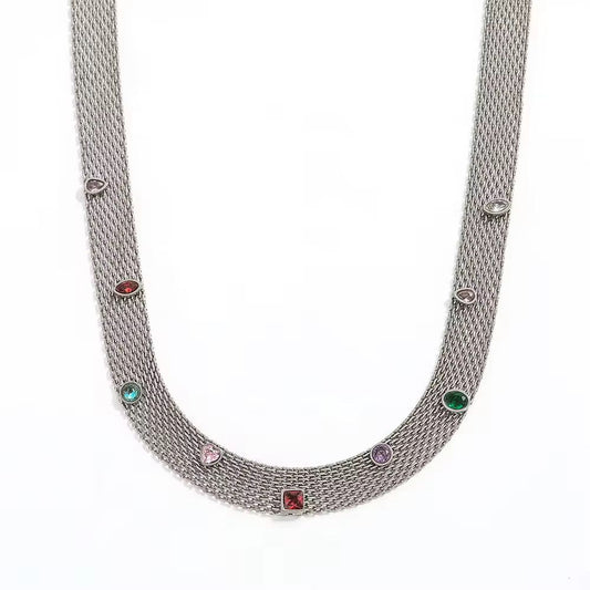 Colorful zircon necklace