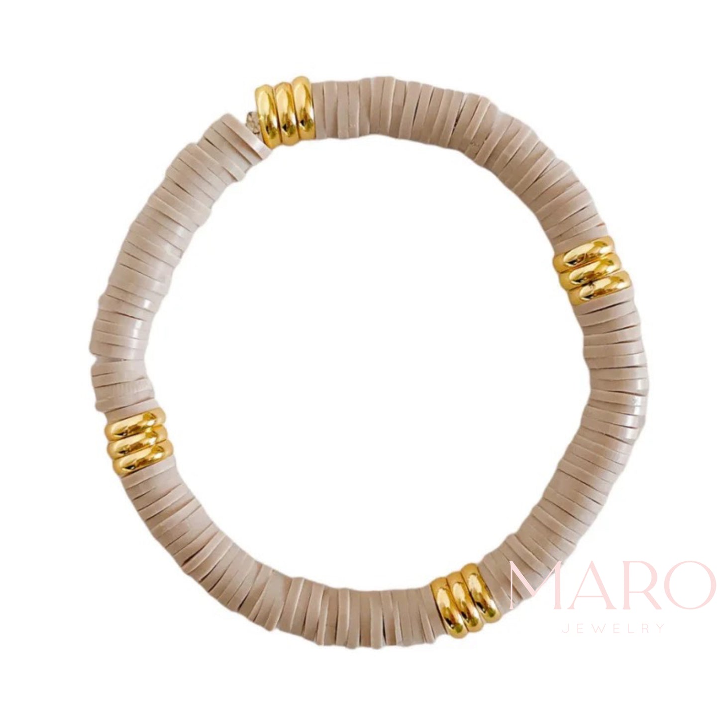 Heishi disc beaded bracelet