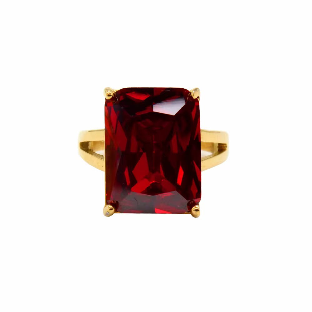 Red square ring