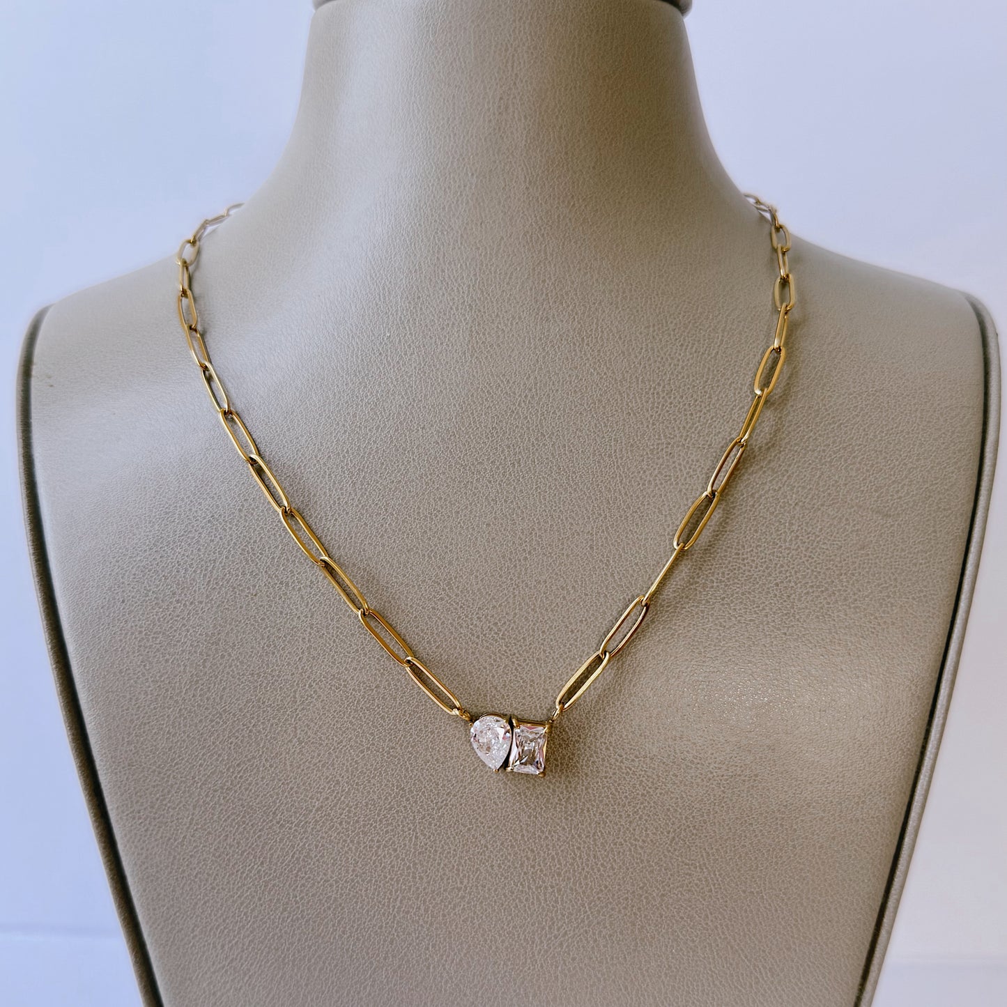 Princess cut necklace