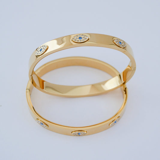Evil eye bangle bracelet