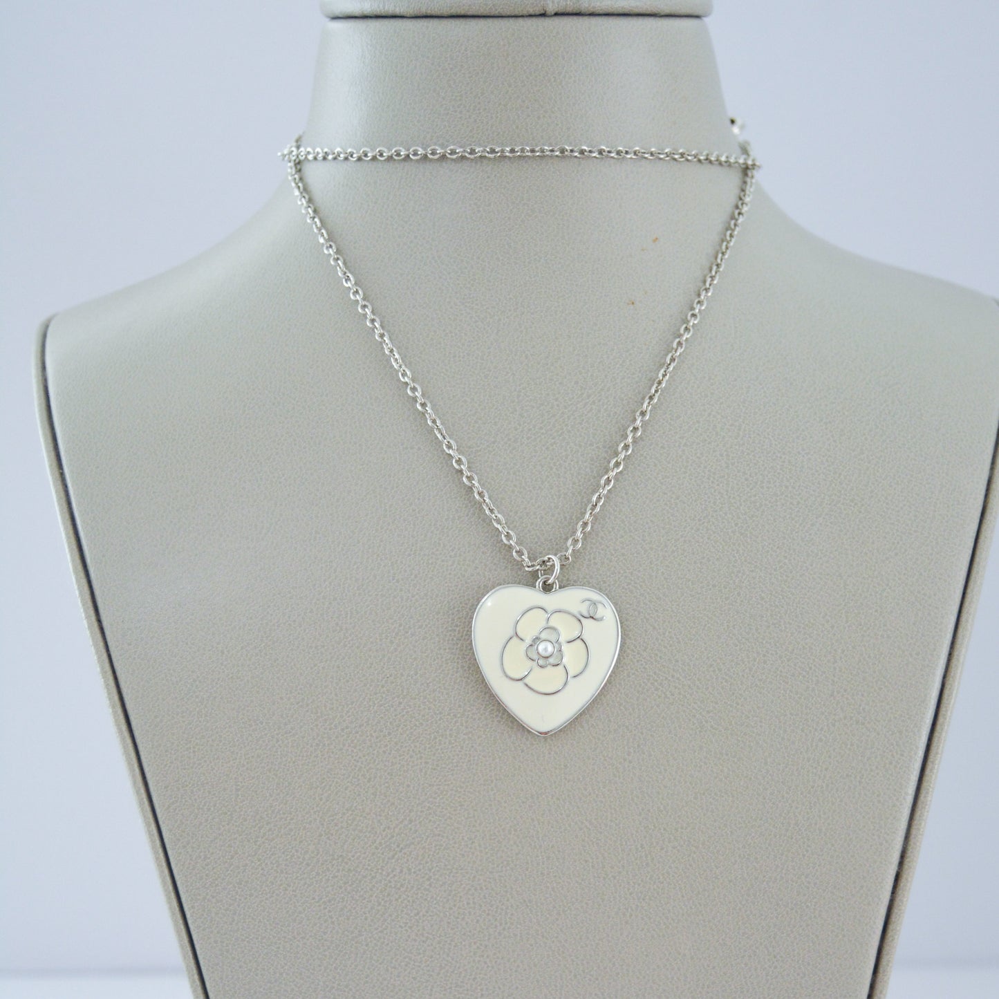 Long silver necklace