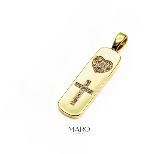 Heart cross charm