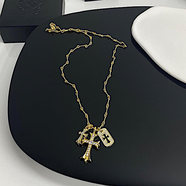 Cross gold necklace