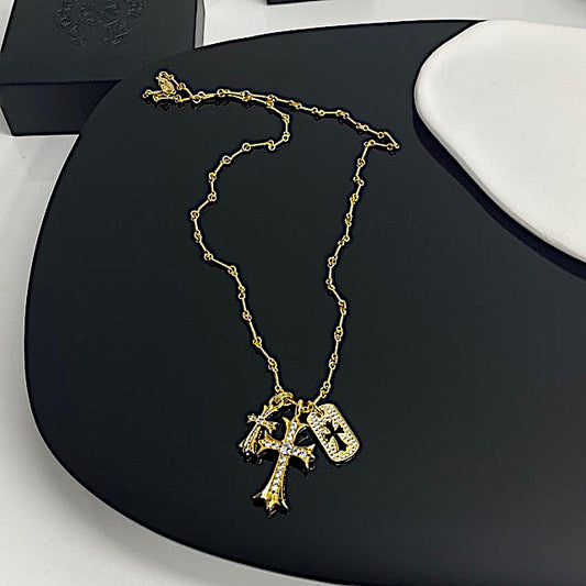Cross gold necklace