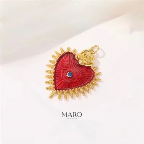 Enamel heart charm