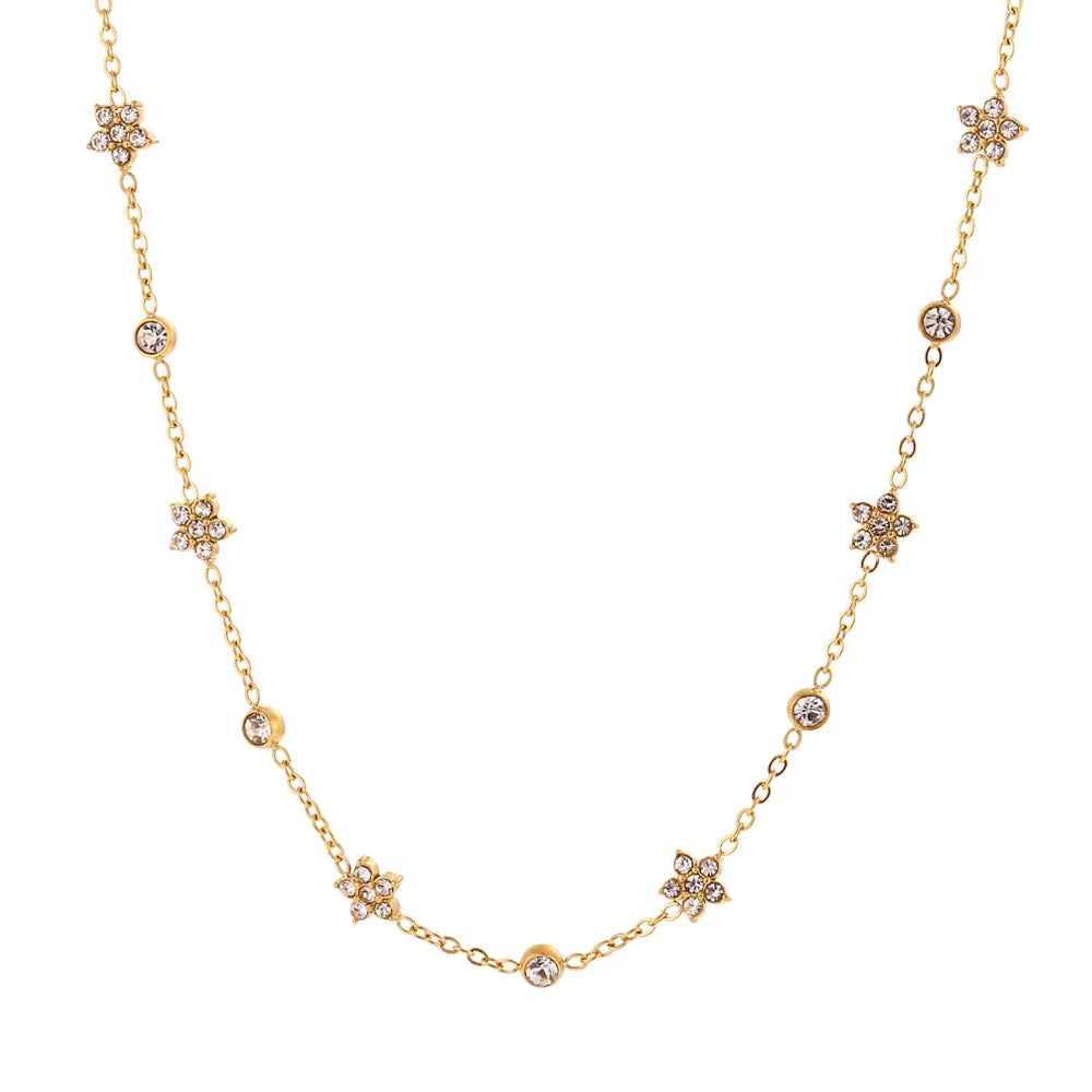 Zircon flower necklace