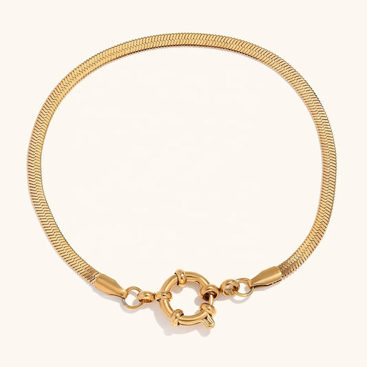 Flat snake chain bracelet