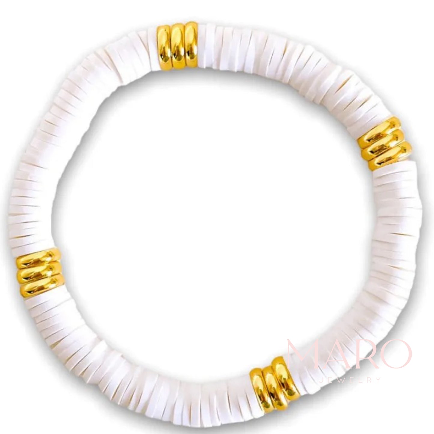 Heishi disc beaded bracelet