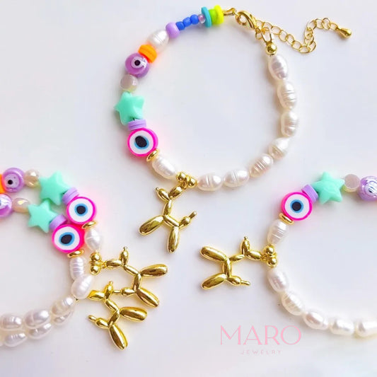 Balloon dog charm bracelet