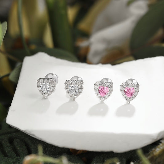 PINK HEART EARRRING