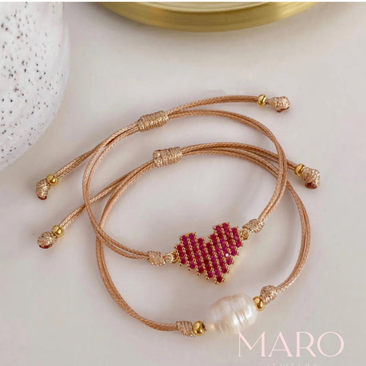 Cubic zirconia heart bracelet