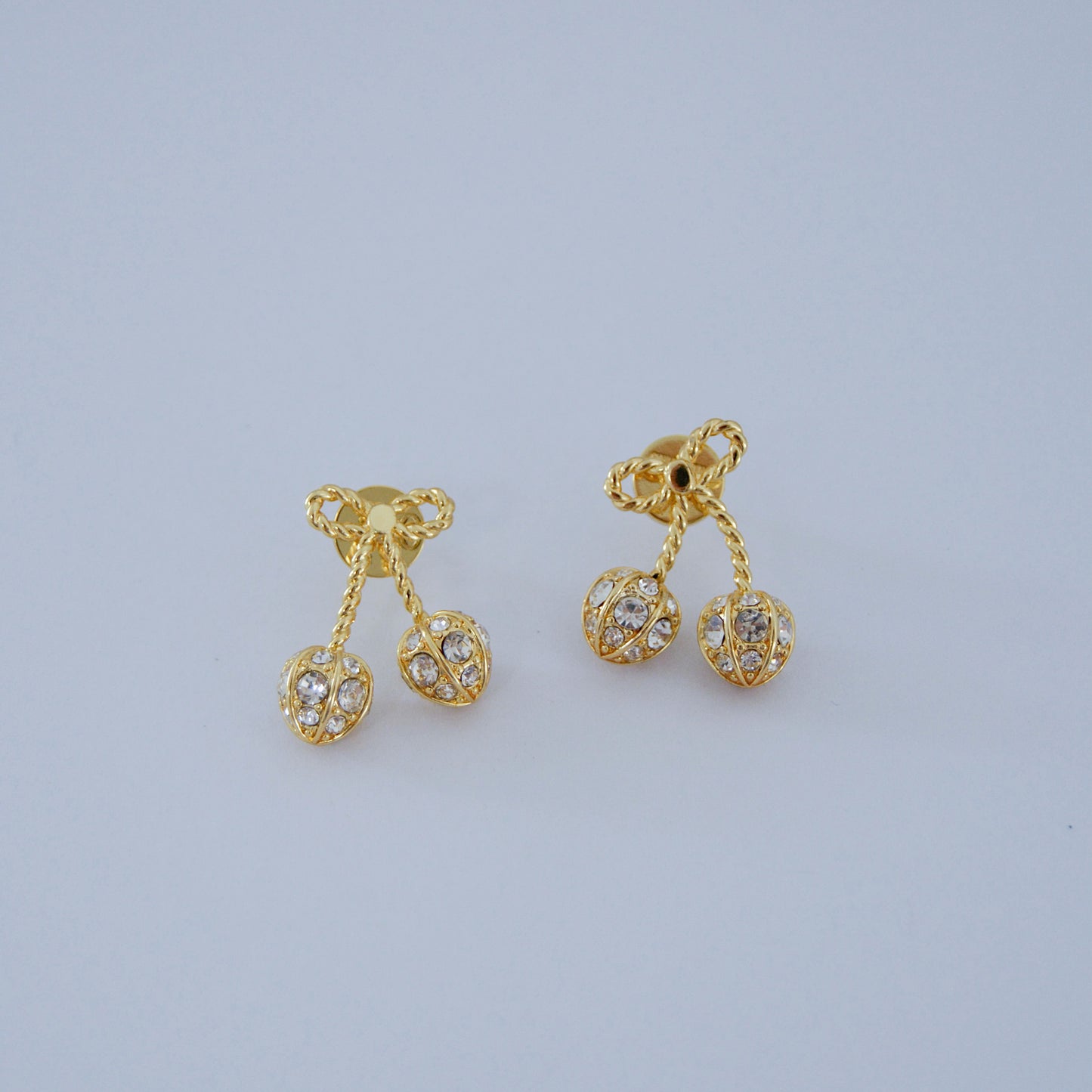 Gold cherry earring