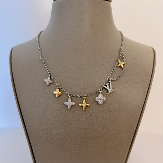 Silver charm necklace