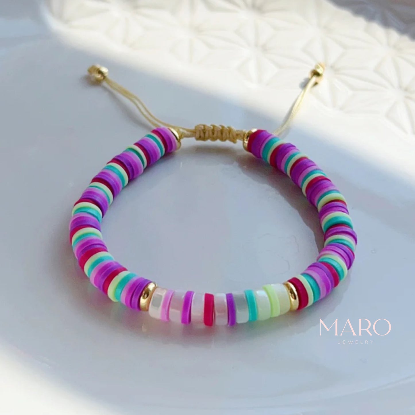 Clay beaded bracelet