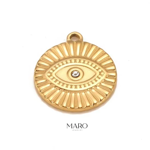 Gold evil eye charm